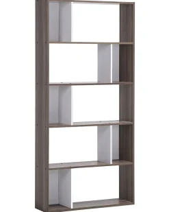 Beliani Kirjahylly 5 Hyllya Tumma Puu/Valkoinen Orilla Discount