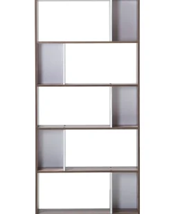 Beliani Kirjahylly 5 Hyllya Tumma Puu/Valkoinen Orilla Discount