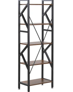 Beliani Kirjahylly 5 Hyllya Tumma Puu/Musta Dale Shop