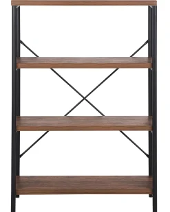 Beliani Kirjahylly 3 Hyllya Tumma Puu Brisbane Outlet