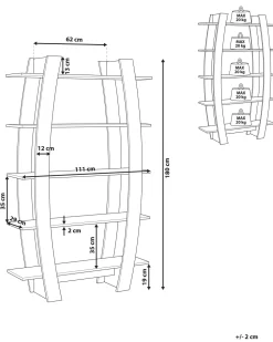 Beliani Kirjahylly 5 Hyllya Vaalea Puu Kener Flash Sale