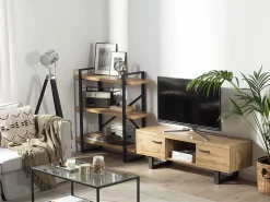 Beliani Kirjahylly 3 Hyllya Vaalea Puu Timber Hot