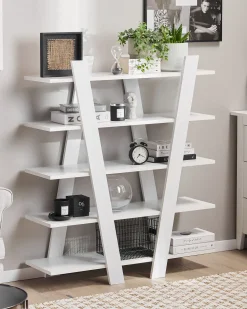 Beliani Kirjahylly 5 Hyllya Valkoinen Escalante Fashion