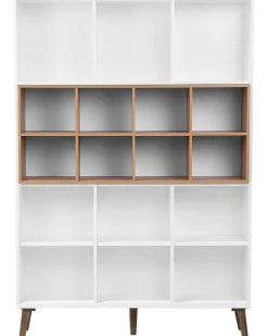 Beliani Kirjahylly 17 Hyllya Valkoinen/Tumma Puu Alloa Cheap