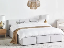 Beliani Kirjahylly 4 Lasihyllya Valkoinen/Vaalea Puu Jenks Best