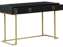 Beliani Konsolipoyta 2 Laatikkoa Musta/Kulta Westport Store