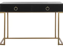 Beliani Konsolipoyta 2 Laatikkoa Musta/Kulta Westport Store