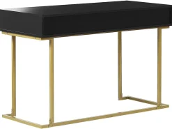 Beliani Konsolipoyta 2 Laatikkoa Musta/Kulta Westport Store