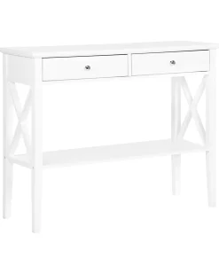 Beliani Konsolipoyta 2 Laatikkoa Valkoinen Avenue Cheap