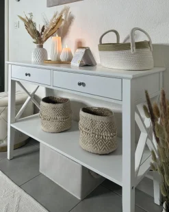 Beliani Konsolipoyta 2 Laatikkoa Valkoinen Avenue Cheap