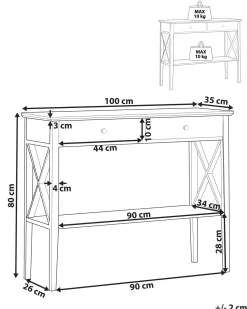 Beliani Konsolipoyta 2 Laatikkoa Valkoinen Avenue Cheap