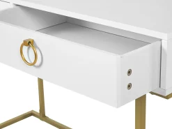 Beliani Konsolipoyta 2 Laatikkoa Valkoinen/Kulta Westport Online