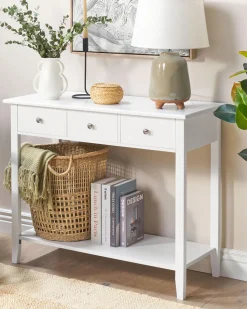 Beliani Konsolipoyta 3 Laatikkoa Valkoinen Galva Hot