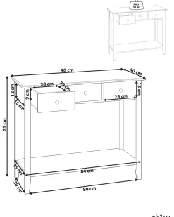 Beliani Konsolipoyta 3 Laatikkoa Valkoinen Galva Hot