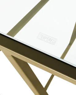 Beliani Konsolipoyta Lasitasolla Metalli Kulta Orland Cheap