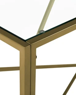 Beliani Konsolipoyta Lasitasolla Metalli Kulta Orland Cheap