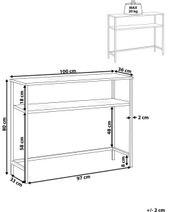 Beliani Konsolipoyta Lasitasolla Rauta Kulta Aline Store