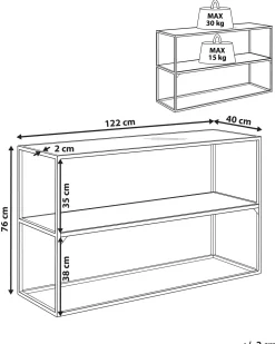 Beliani Konsolipoyta Lasitasolla Tumma Puu/Musta Taos Shop