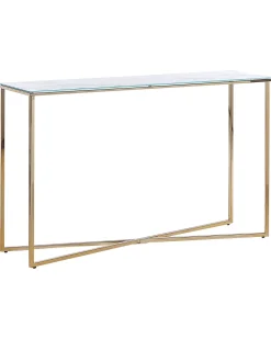 Beliani Konsolipoyta Marmorikuvio Valkoinen/Kulta Royse Sale