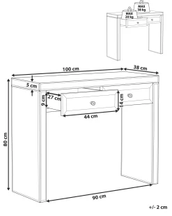 Beliani Konsolipoyta Peililasi 2 Laatikkoa Hopea Tilly Best Sale