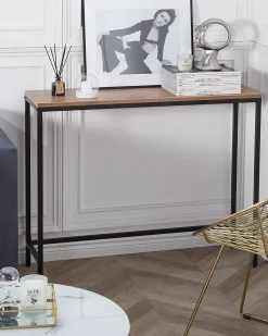 Beliani Konsolipoyta Tumma Puu/Musta Tulia Store