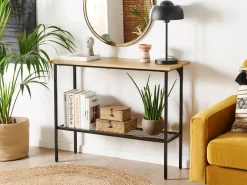 Beliani Konsolipoyta Vaalea Puu/Musta Dorena Flash Sale