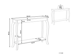 Beliani Konsolipoyta Vaalea Puu/Valkoinen Hartford Shop