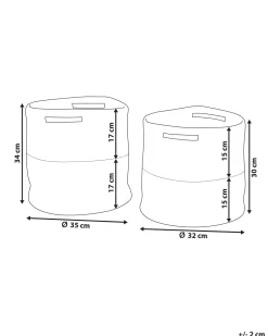 Beliani Kori Hiekanruskea/Vaaleanharmaa 2 Kpl Naulla New