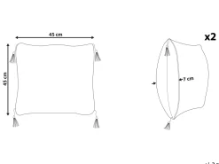 Beliani Koristetyyny 2 Kpl 45 X 45 Cm Mustavalkoinen Liriope Outlet