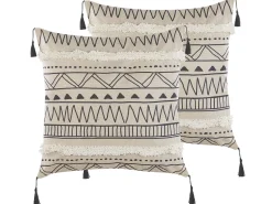 Beliani Koristetyyny 2 Kpl 45 X 45 Cm Mustabeige Heuchera Outlet