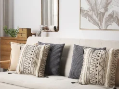 Beliani Koristetyyny 2 Kpl 45 X 45 Cm Mustabeige Heuchera Outlet