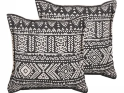 Beliani Koristetyyny 2 Kpl 45X45 Cm Mustabeige Sirvan Cheap