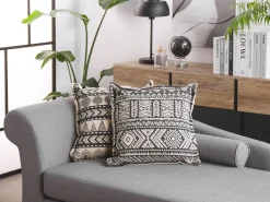 Beliani Koristetyyny 2 Kpl 45X45 Cm Mustabeige Sirvan Cheap