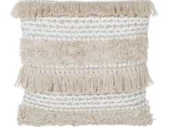 Beliani Koristetyyny Beige Kirjailtu 45 X 45 Cm Villur Outlet