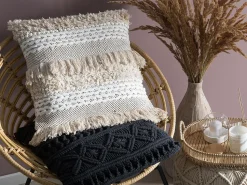 Beliani Koristetyyny Beige Kirjailtu 45 X 45 Cm Villur Outlet