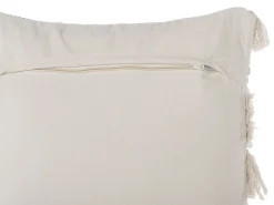 Beliani Koristetyyny Beige Kirjailtu 45 X 45 Cm Villur Outlet