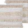 Beliani Koristetyyny Beige Kirjailtu 45 X 45 Cm 2 Kpl Villur Fashion