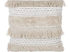 Beliani Koristetyyny Beige Kirjailtu 45 X 45 Cm 2 Kpl Villur Fashion