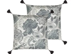 Beliani Koristetyyny Beige/Harmaa 45 X 45 Cm 2 Kpl Blechnum Fashion