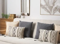 Beliani Koristetyyny Beige/Musta 30 X 50 Cm 2 Kpl Pulmonaria Clearance