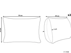 Beliani Koristetyyny Beige/Musta 30 X 50 Cm 2 Kpl Pulmonaria Clearance