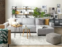 Beliani Koristetyyny Harmaa Kohokuvioitu 45 X 45 Cm Melur New