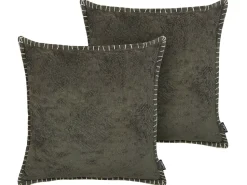 Beliani Koristetyyny Harmaa Kohokuvioitu 45 X 45 Cm 2 Kpl Melur Outlet