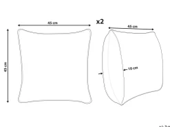 Beliani Koristetyyny Juutti Monivarinen 45 X 45 Cm 2 Kpl Urpad Sale