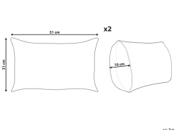 Beliani Koristetyyny Juutti Monivarinen 30 X 50 Cm 2 Kpl Urpad Fashion