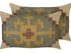 Beliani Koristetyyny Juutti Monivarinen 30 X 50 2 Kpl Saron Flash Sale