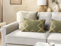 Beliani Koristetyyny Juutti Vihrea/Beige 30 X 50 Cm 2 Kpl Gopi Shop