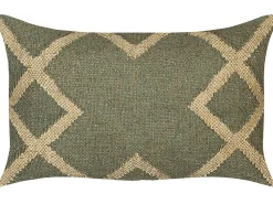 Beliani Koristetyyny Juutti Vihrea/Beige 30 X 50 Cm 2 Kpl Gopi Shop