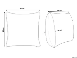 Beliani Koristetyyny Kangas Beige 45 X 45 Cm Pilea Store