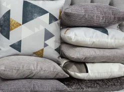 Beliani Koristetyyny Kangas Harmaa 45 X 45 Cm 2 Kpl Nolana Best